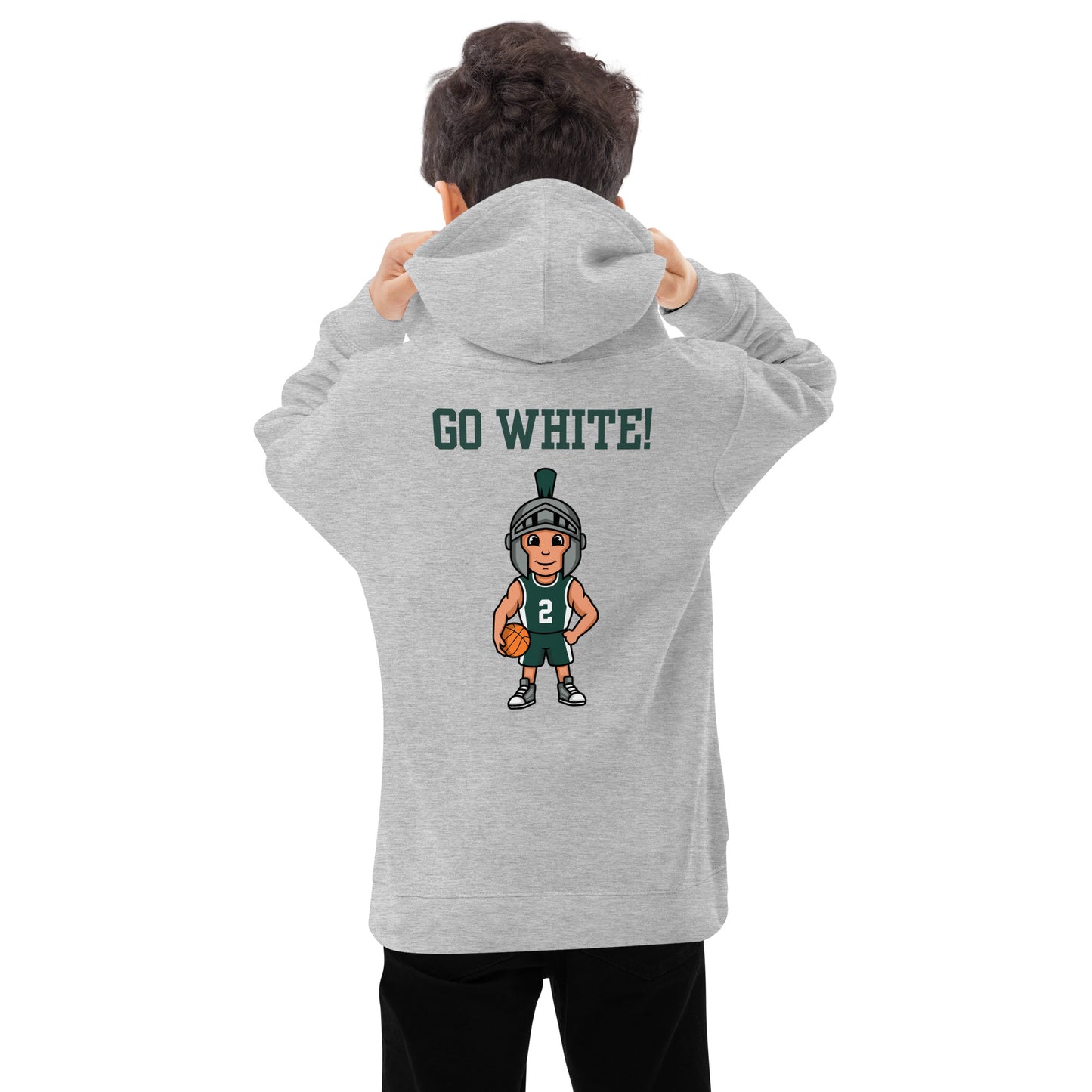 Go Green Go White Kids fleece hoodie