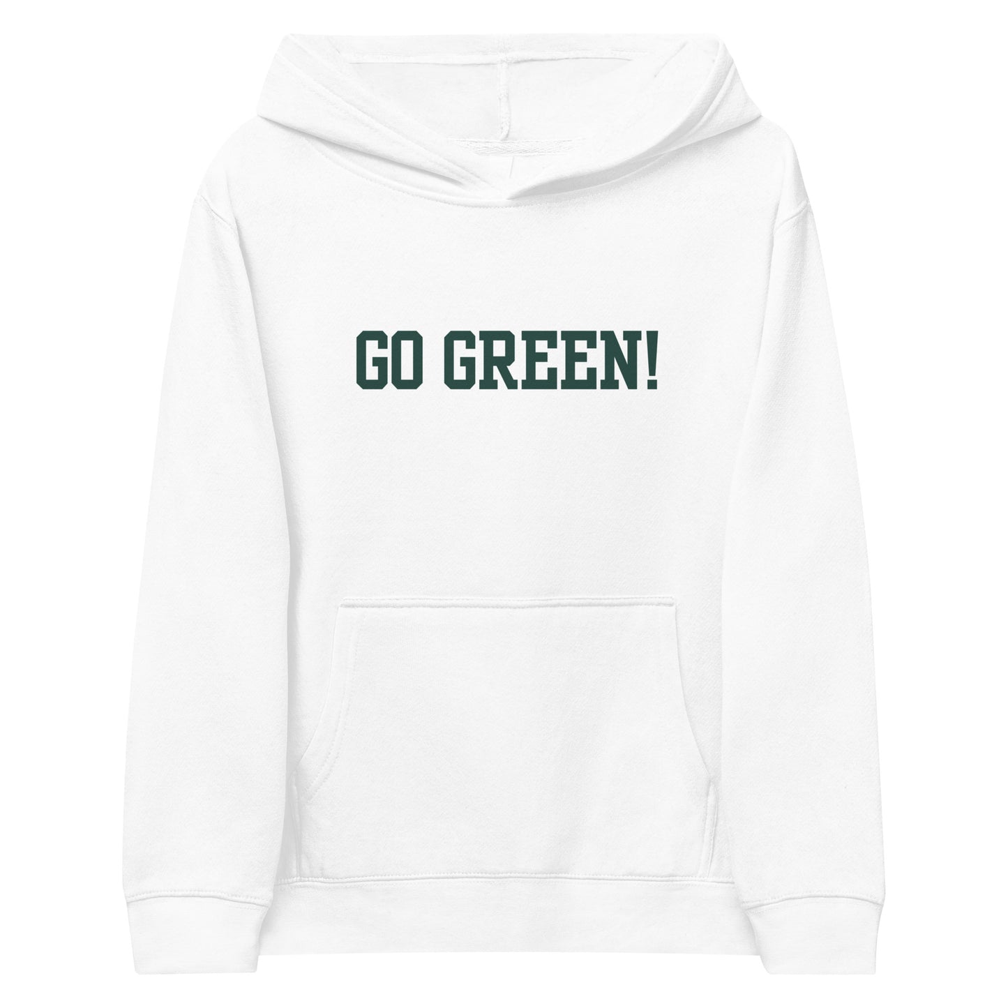 Go Green Go White Kids fleece hoodie